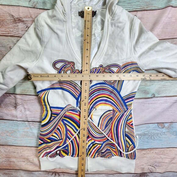 Coogi Girls Multicolor Embroidered Hoodie Jacket With Drawstring Waist Large - Picture 13 of 15